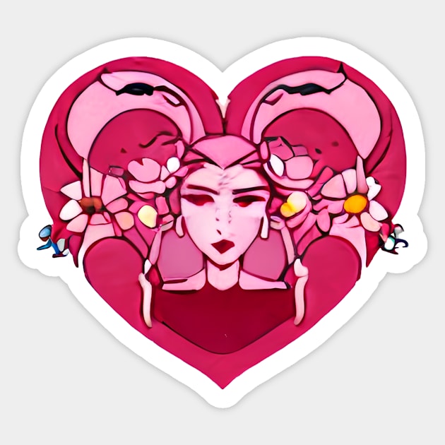 Anime Heart Portrait  (Valentines Special) Sticker by AIPerfection